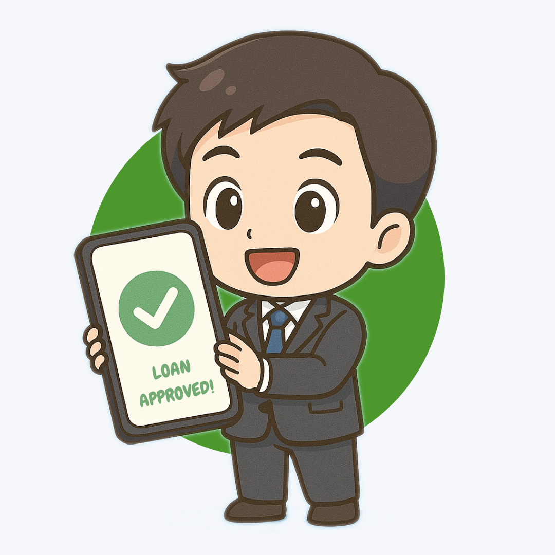 Man holding a bag of cash, illustrating loan availability